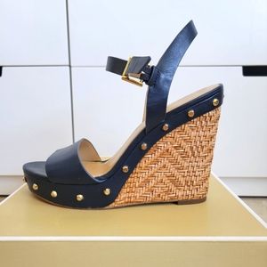 Michael Kors Ellen Wedge Sandal Admiral (Navy Blue)
